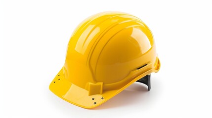 Fototapeta premium Yellow hard hat for construction work safety isolated