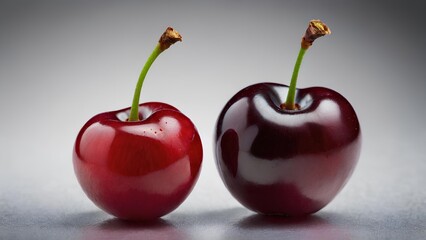 Cherry photo on a solid color background, high definition cherry photo,