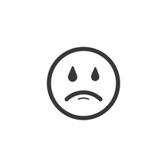 Obraz premium Black and White Emoji Depicting Sadness