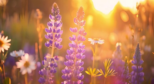 purple bloom in the evening light a closeup of a wildflower
