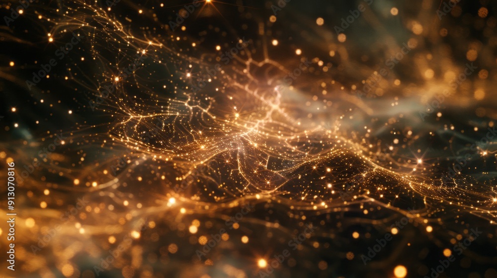 Aufkleber glowing network abstract background. abstract background with a glowing network of lights. this imag