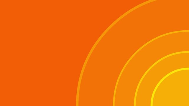 Orange gradient abstract dynamic motion background with minimal circular shapes. Loop animation