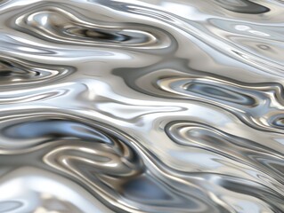 Wavy Texture of Aluminum Metal Foil. Metallic Chromed Background