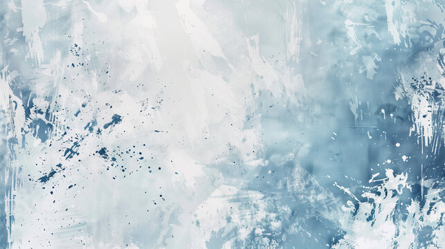 Paint splatter texture in light denim and white for the background. - Powered by Adobe