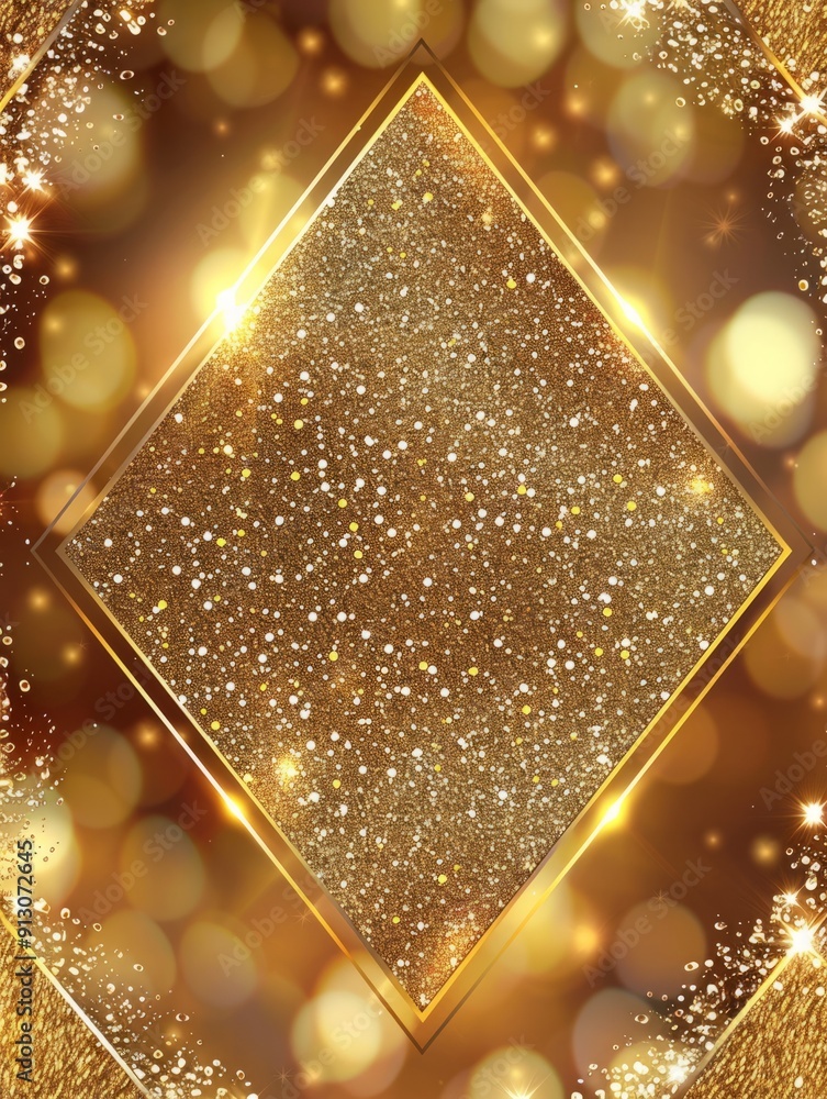 Aufkleber sparkling golden diamond background. elegant and luxurious gold glitter background with a diamond fr