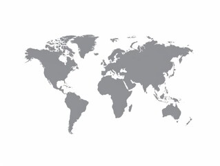 A world map is drawn in black and white. The map is a simple outline of the world, with no details or colors. The map is very minimalistic and conveys a sense of simplicity and clarity