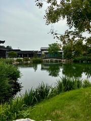 Obraz premium Chinese water pond landscape park