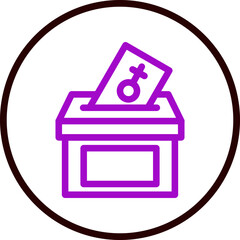 Voter Rights Vector Line Purple Circle Black