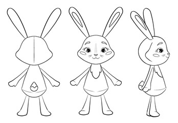 cute rabbit bunny coloring page 