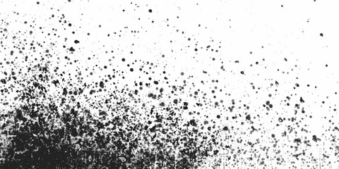 A black and white photo of a white background with a lot of black dots. The dots are scattered all over the background, creating a sense of chaos and disorder. The photo is abstract and has a moody