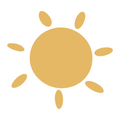 A simple yellow sun icon with rays