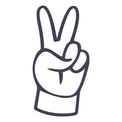 A hand making a peace sign gesture