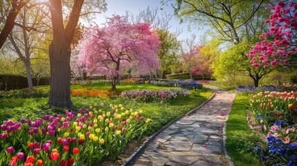 Naklejka premium field of flowers in spring