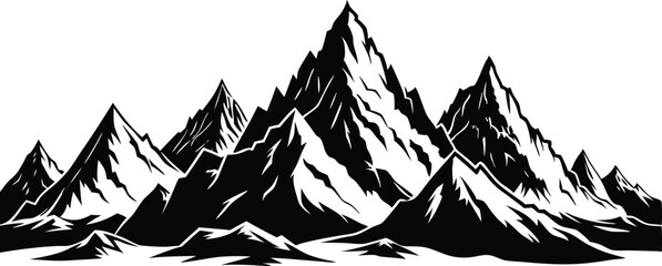 Mountain Range Silhouette Vector Illustration