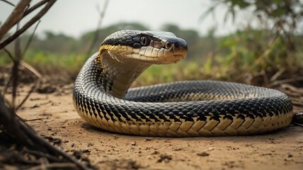 Fototapeta premium king cobra image.