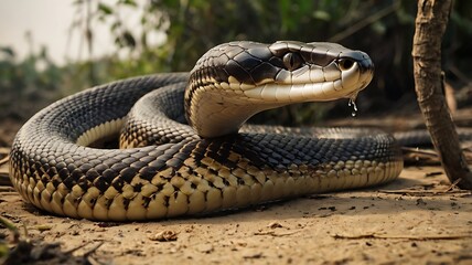 Fototapeta premium king cobra image.