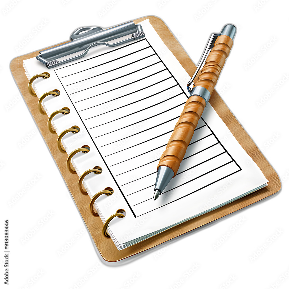 Poster minimalist paper list icon on white background in raw style version 6