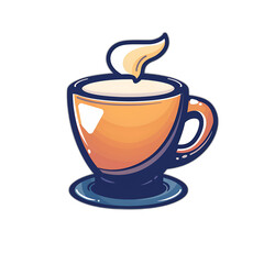 Minimalist 2D Mug Logo Design on White Background