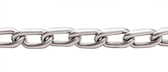 Obraz premium Close-Up of Metal Chain Links Isolated on White Background. Generative ai.