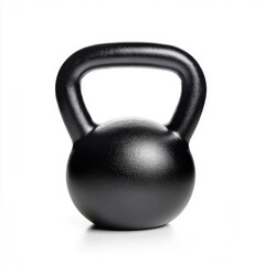 Black kettlebell isolated on a white background. Generative ai.