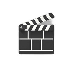 Fototapeta premium Modern Minimalist Movie Clapboard Flat Icon in Black and White Style with Subtle Shadows V6