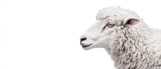 Obraz premium Sheep on White Background. Generative ai