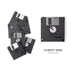 Floppy disk diskette isolated on white background.
