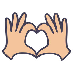 Obraz premium Cartoon hands forming a heart shape, representing love and affection