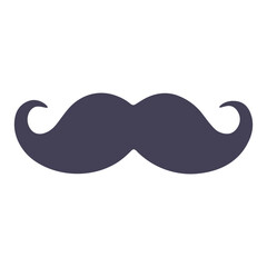 A black mustache icon on a white background