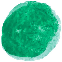 Green watercolor oval vector frame. Template for banners