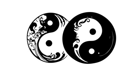 Simple Ying Yang Icon - Ying Yang Vector Illustration