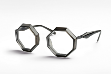 Octagonal glasses with transparent background for easy editing and design