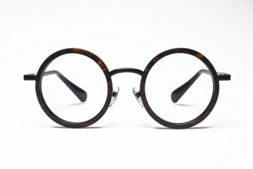 Round tortoiseshell glasses with transparent background for easy editing