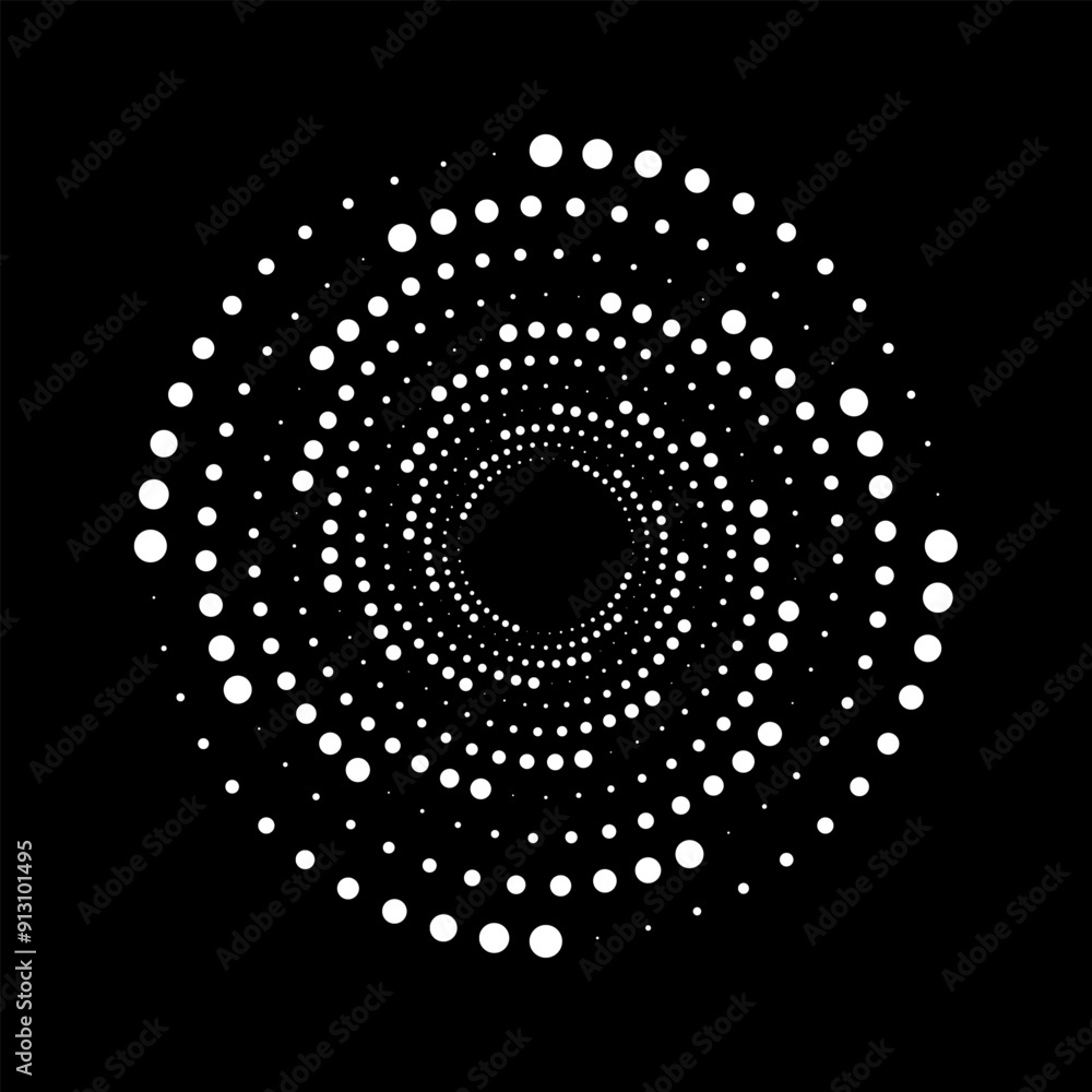 Wall mural spirograph abstract element on a black background.