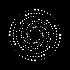 Spirograph abstract element on a black background.	