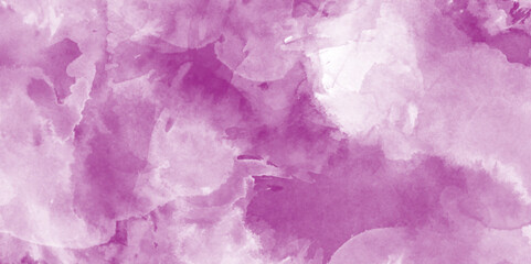 abstract purple watercolor background painting on paper texture. Abstract brush painted border stain watercolor backdrop, Aquarelle paint purple  paper textured canvas perfect for presentation.