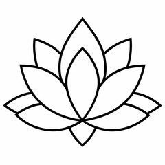 Collection of lotus flowers line art vector