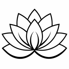 Collection of lotus flowers line art vector