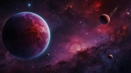 Abstract unique background of astronomical space illustration in endless infinity, combination of catchy colors on black theme