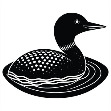 recommend clip art: Loon silhouette vector illustration on white background 