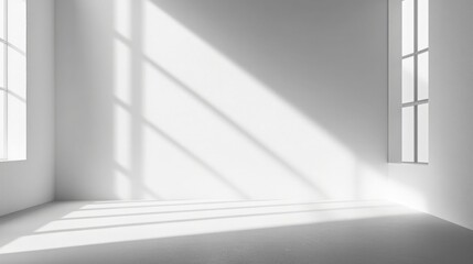 Fototapeta premium Minimalist White Background with Subtle Shadows and Ample Negative Space for Marketing Text Overlays