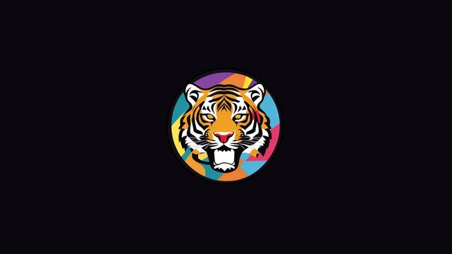 Abstract Colorful Circle Logo with Digital Wipe Effects