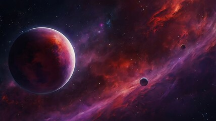 Abstract unique background of astronomical space illustration in endless infinity, combination of catchy colors on black theme