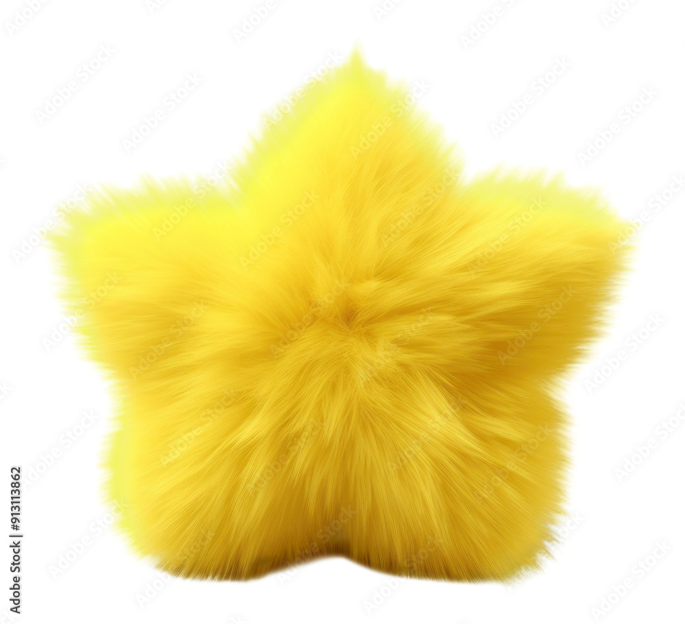 Sticker png star shape mammal yellow fur.