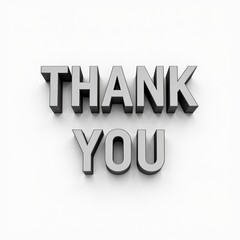 Thank you message 3D text typography design. Modern thanks lettering graphic element web banner illustration.