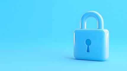 Minimalistic blue padlock on a blue background representing security, protection, and privacy. Ideal for cybersecurity and safety themes.