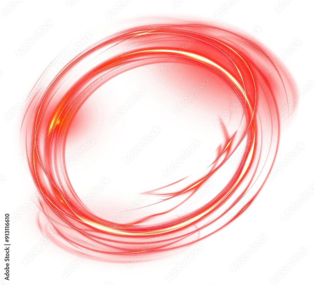 Sticker png vibrant red neon light swirl