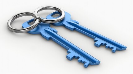 Keys with keychain house. Home Protection, security, real estate, property insurance and buying concept. Vector icon illustration isolated on white background. ai generated