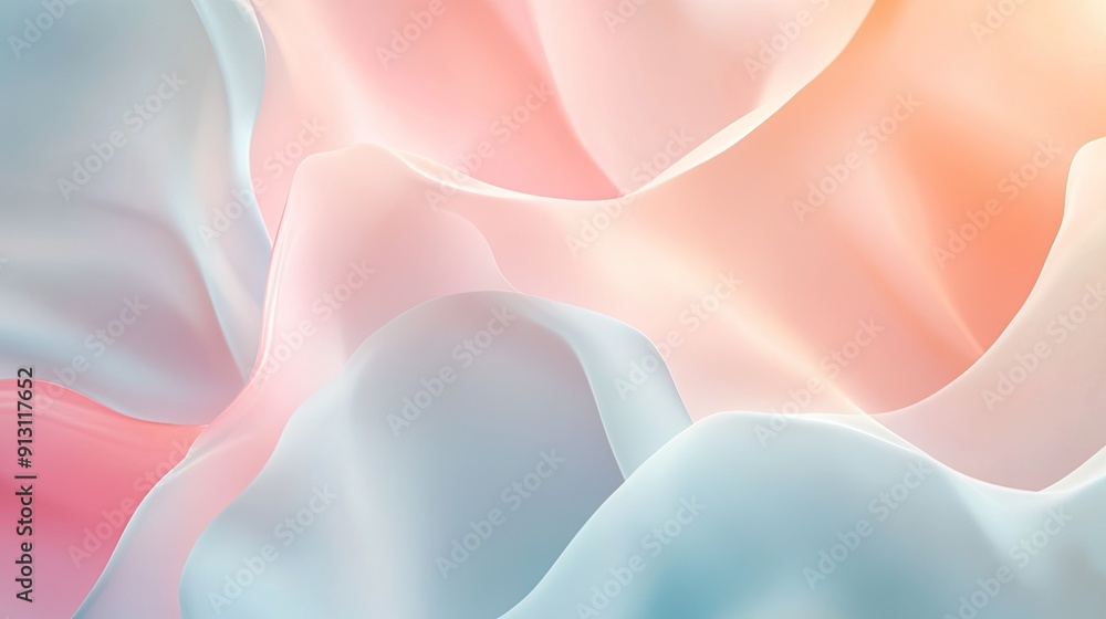 Poster abstract background with soft, pastel gradients and organic shapes, creating a soothing and harmonio