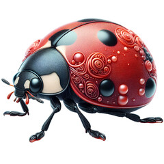 cutout lady bug isolated ontransparent background